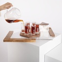 Acacia Serving Tray with complete Set of Tea