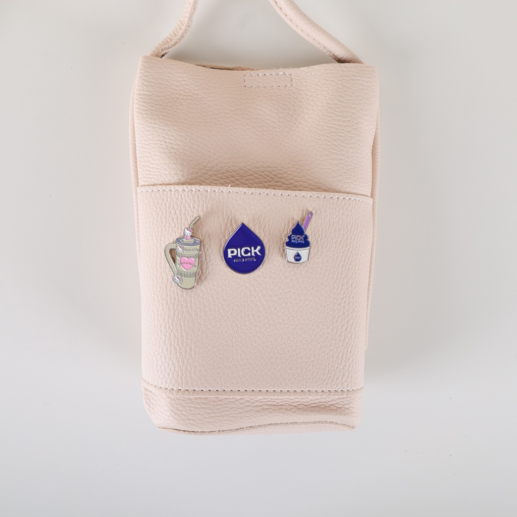 Leather Crossbody Bag With Pins