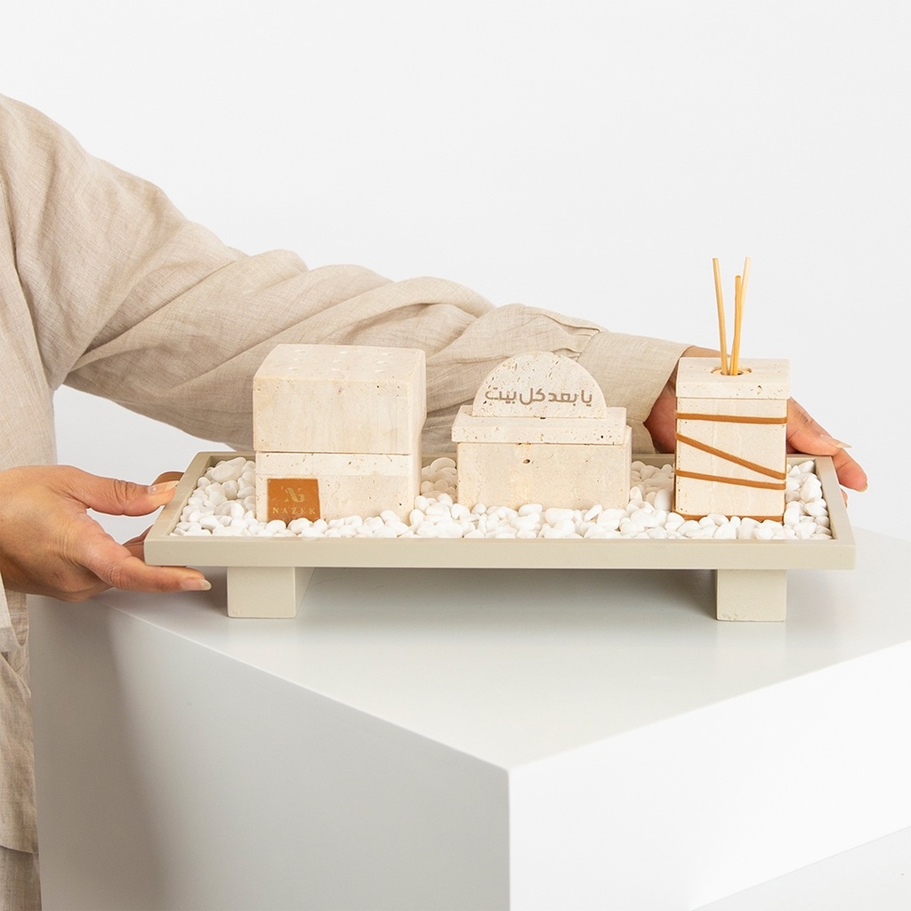 Travertine Bukhoor Tray