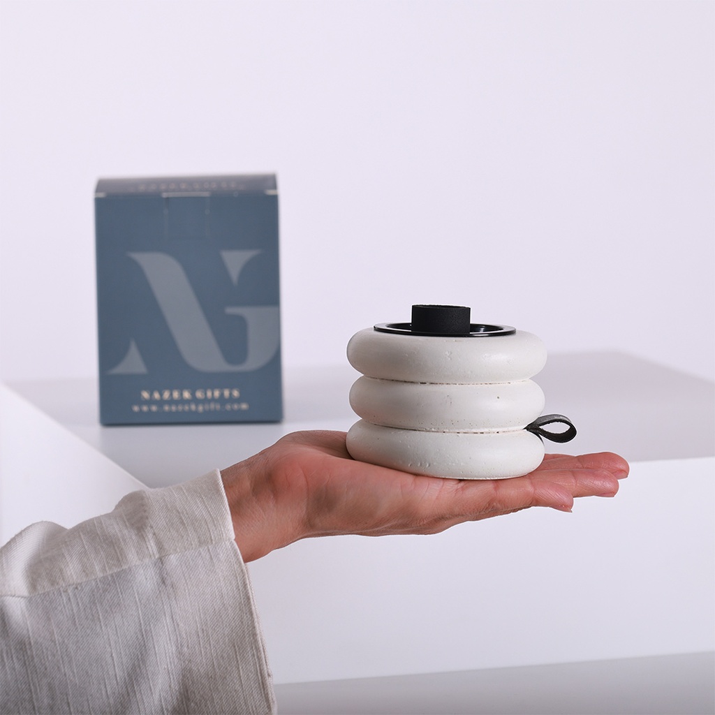 Oval Concrete Incense Burner