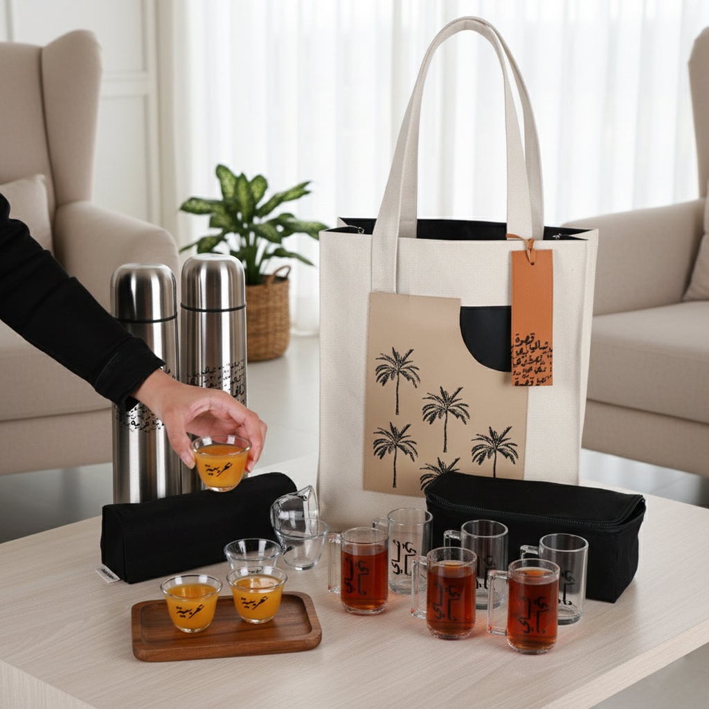 Arabic Coffee & Tea Bag with Palm Tree Design